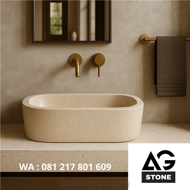 Light Beige Marble  Wash Basin