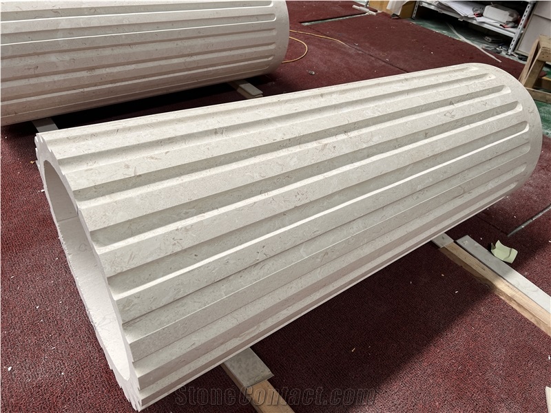 Moonlight Beige Turkish Limestone  Column