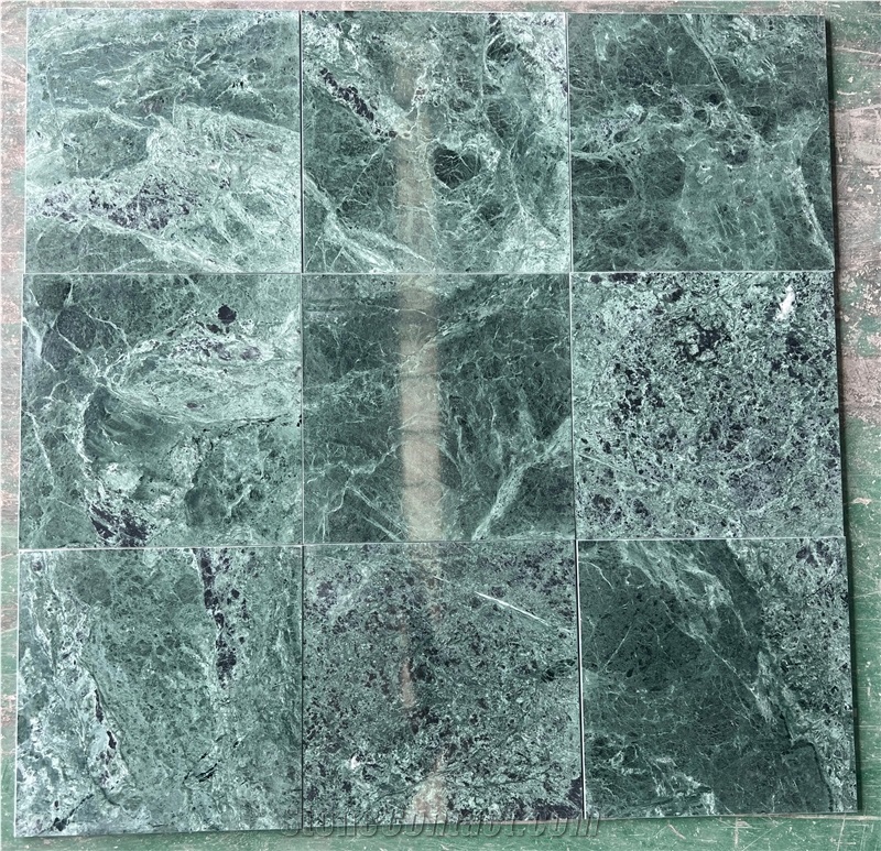Taiwan Big Flower Green Marble  Tiles