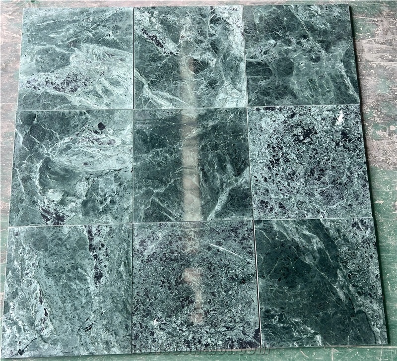 Taiwan Big Flower Green Marble  Tiles
