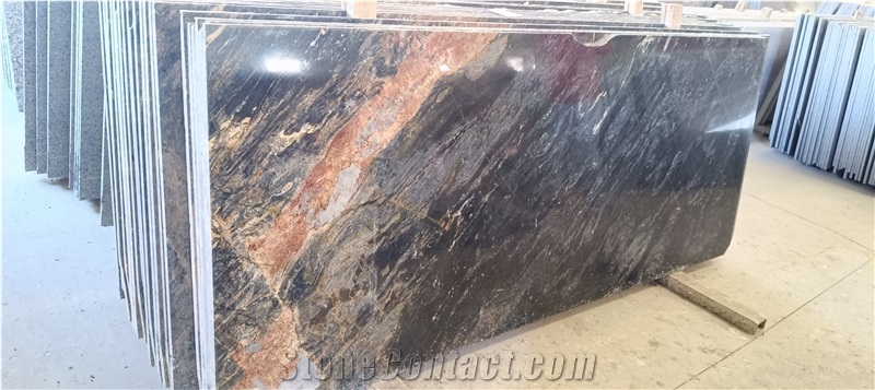 Lava Black Granite Slabs