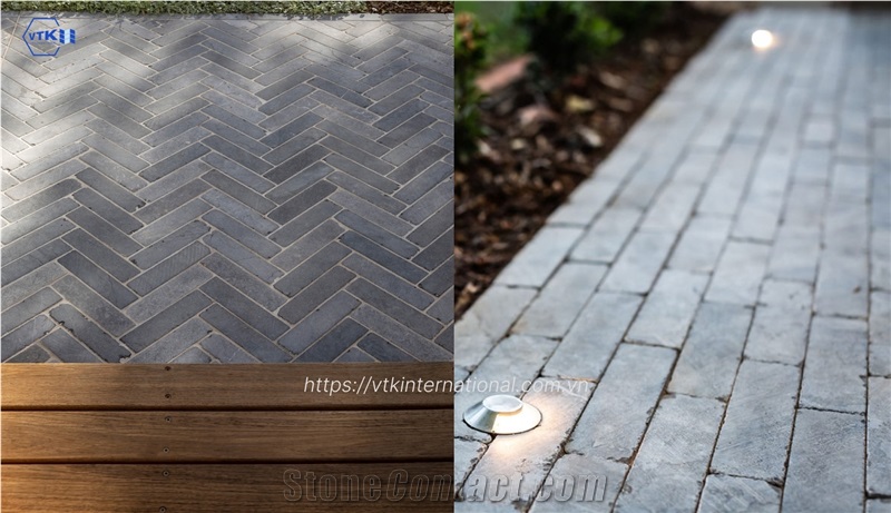 Bluestone Tumbled For Herringbone Pattern Paving Tiles
