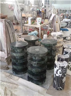 Black Marble Side Table Or Dining Funiture