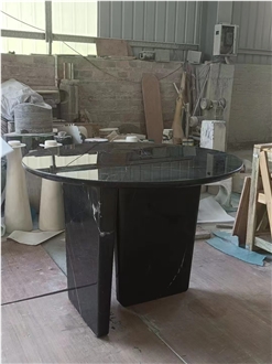 Black Marble Side Table Or Dining Funiture