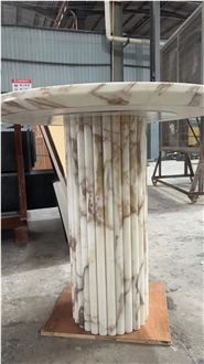Calacatta Gold Marble Tabletop With Same Gold Marble Legs