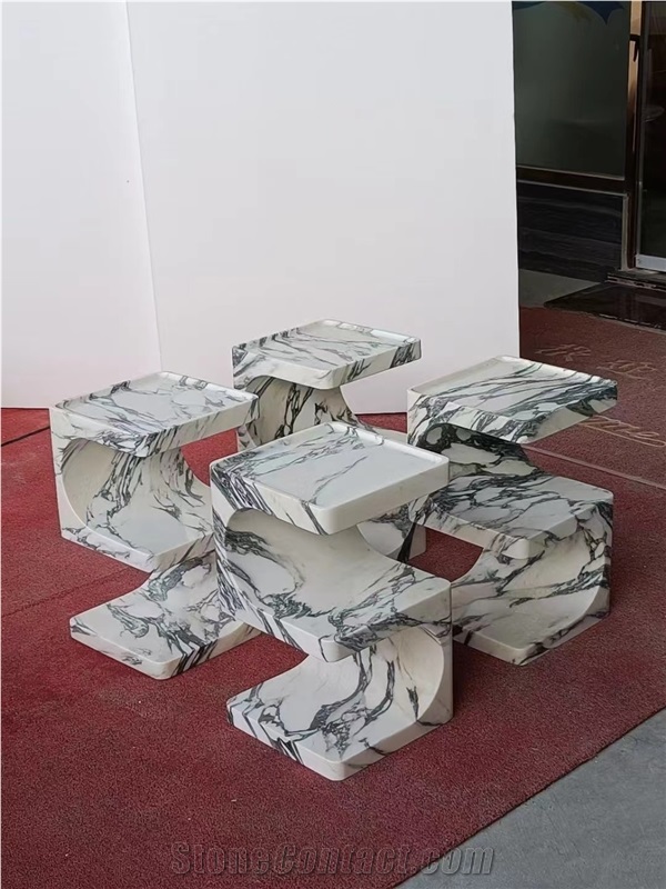 Modern Design Green Marble Side Tables