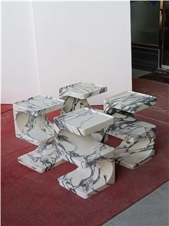 Modern Design Green Marble Side Tables
