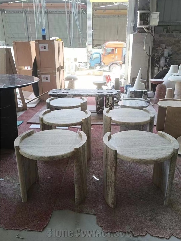 Modern Design Green Marble Side Tables