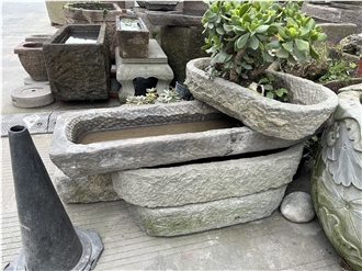 Old Antique Granite Stone Flower Pots