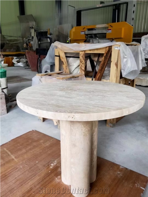 Panda White Marble Stone Side Stool