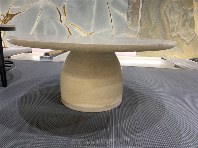 Round Shape Travertine Coffee Tables