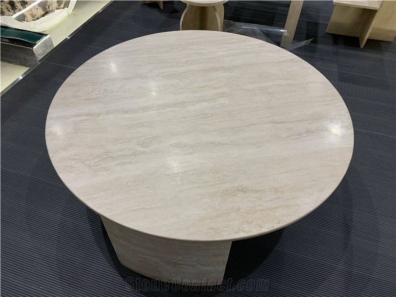 Round Shape Travertine Coffee Tables