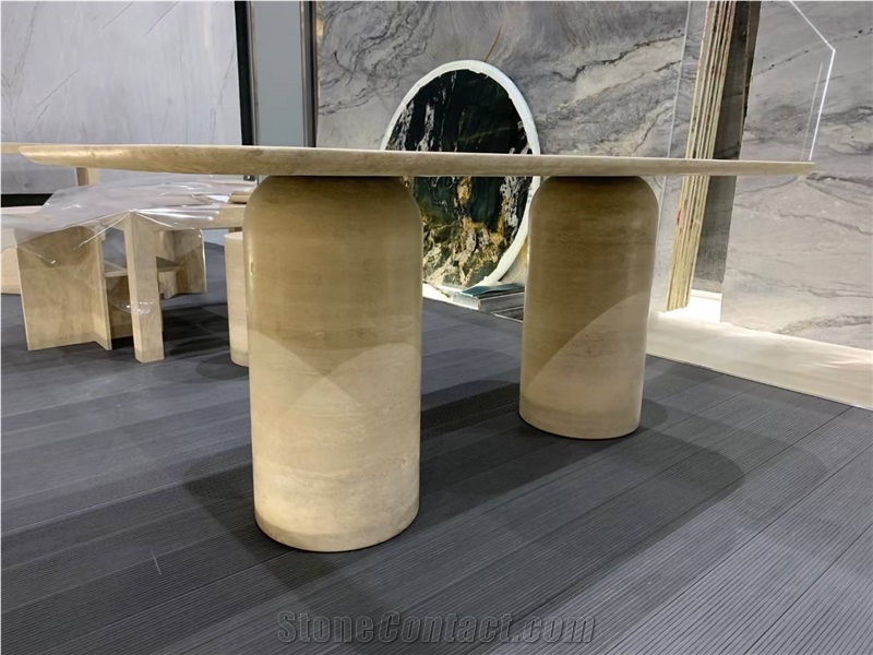 Round Shape Travertine Coffee Tables