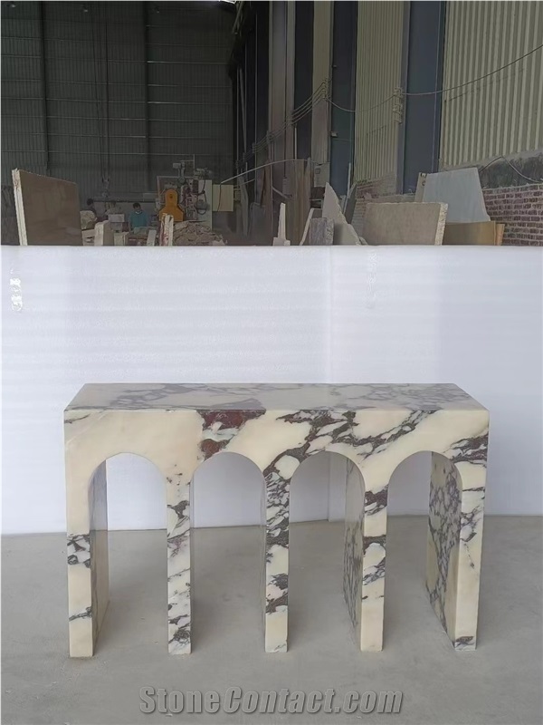 Travertine And Marble Combined Furniture Stone Tables
