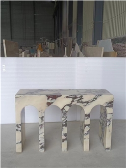Travertine And Marble Combined Furniture Stone Tables