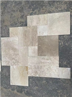 Travertine French Pattern Tiles For Outdoor Yard Swimming Pool Terrace Floor