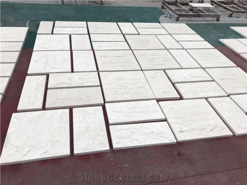 White Limestone Wall Tiles Splited Rock Finish