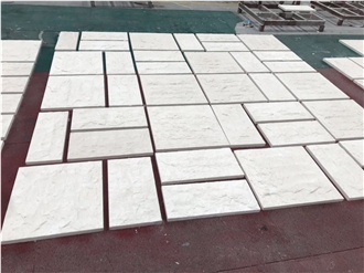 White Limestone Wall Tiles Splited Rock Finish