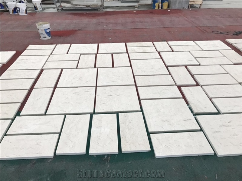 White Limestone Wall Tiles Splited Rock Finish