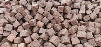 Manga Red Granite Cubes, Cobble Stones