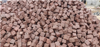 Manga Red Granite Cubes, Cobble Stones