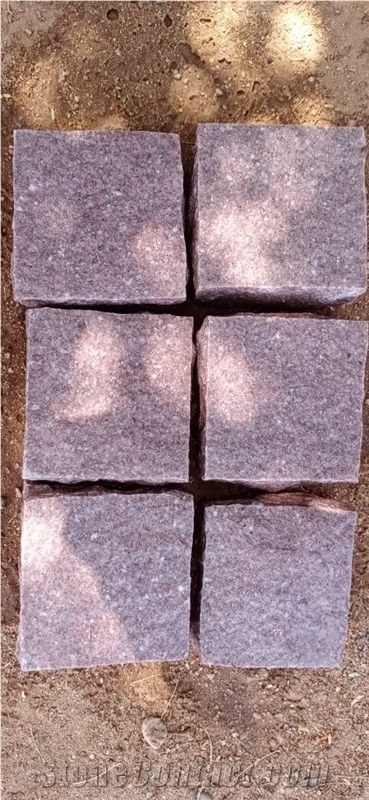 Manga Red Granite Cubes, Cobble Stones