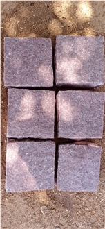 Manga Red Granite Cubes, Cobble Stones