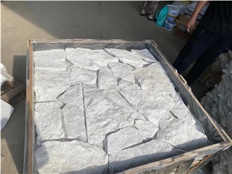 Natural White Marble Fieldstone Irregular Flagstone