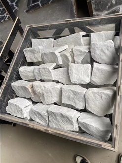 Natural White Marble Fieldstone Irregular Flagstone