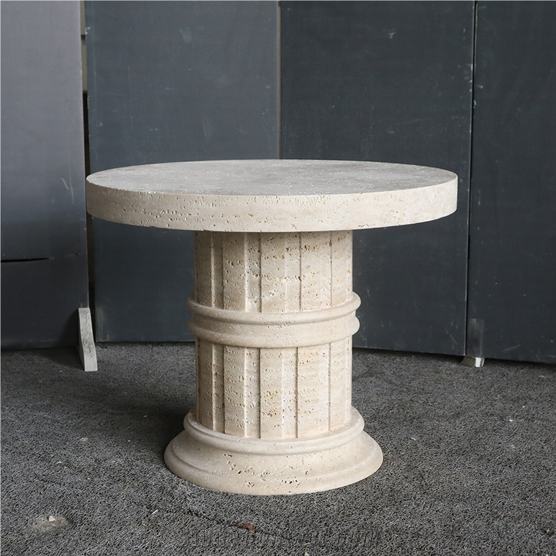 Classical Style Beige Travertine Coffee Table
