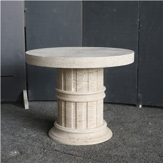 Classical Style Beige Travertine Coffee Table