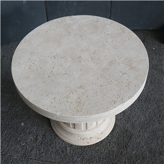 Classical Style Beige Travertine Coffee Table