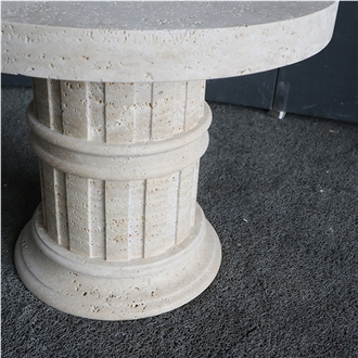 Classical Style Beige Travertine Coffee Table