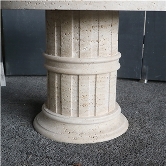 Classical Style Beige Travertine Coffee Table