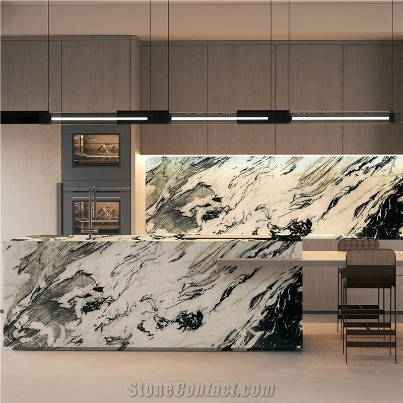 Custom Modern Design Cristallo Quebec Quartzite Slabs