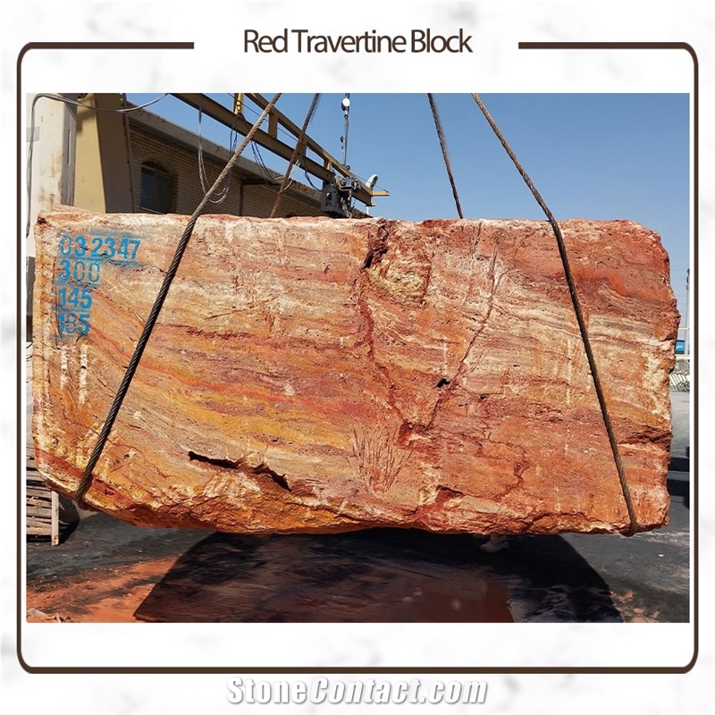 Azarshahr Red Travertine Blocks