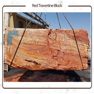 Azarshahr Red Travertine Blocks