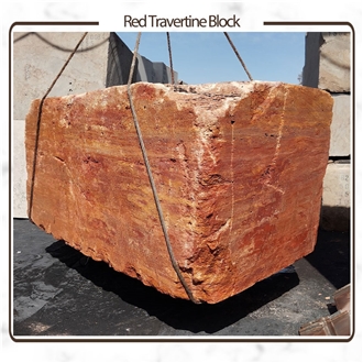Azarshahr Red Travertine Blocks