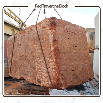 Azarshahr Red Travertine Blocks