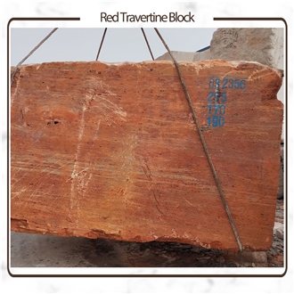Azarshahr Red Travertine Blocks