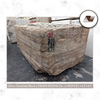 Silver Hesar Titanium Travertine Block Silver Hesar Titanium Travertine Block