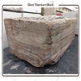 Silver Hesar Titanium Travertine Block