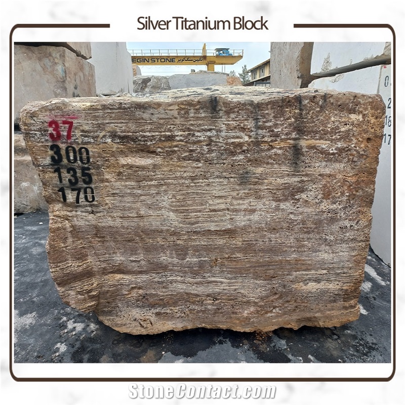 Silver Hesar Titanium Travertine Block