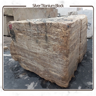 Silver Hesar Titanium Travertine Block