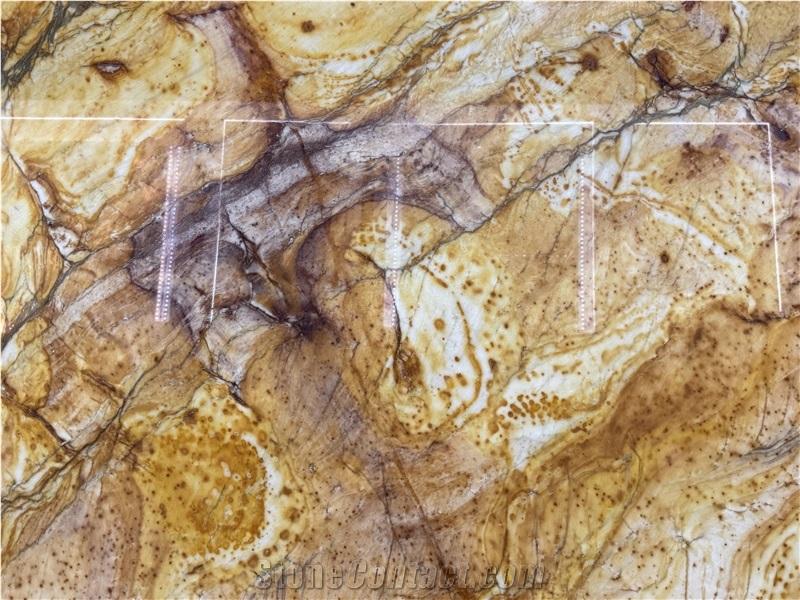 Apache Yellow Brazil Polished Quartzite  Slabs For Bathroom
