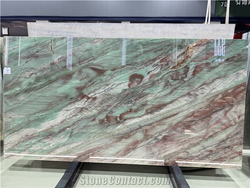 Botanic Green Quartzite Brazilian Polished Slabs For Home Decoration