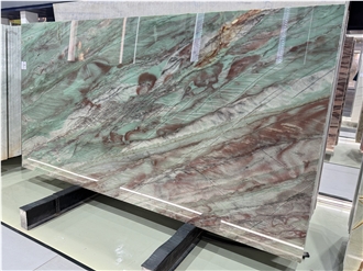 Botanic Green Quartzite Brazilian Polished Slabs For Home Decoration