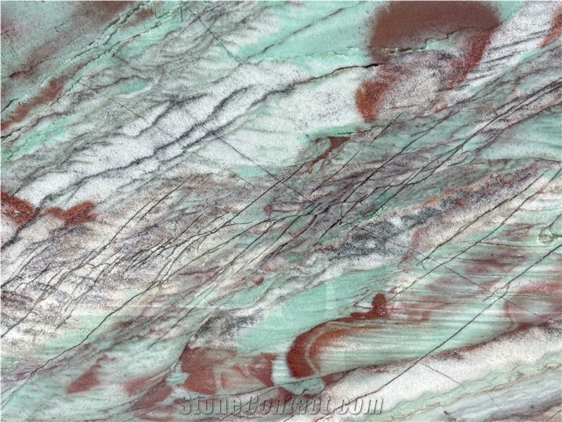 Botanic Green Quartzite Brazilian Polished Slabs For Home Decoration