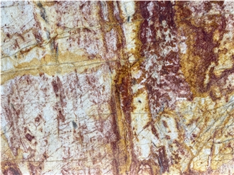 Damask Red Brazil Quartzite Slabs For  Bathroom Wall