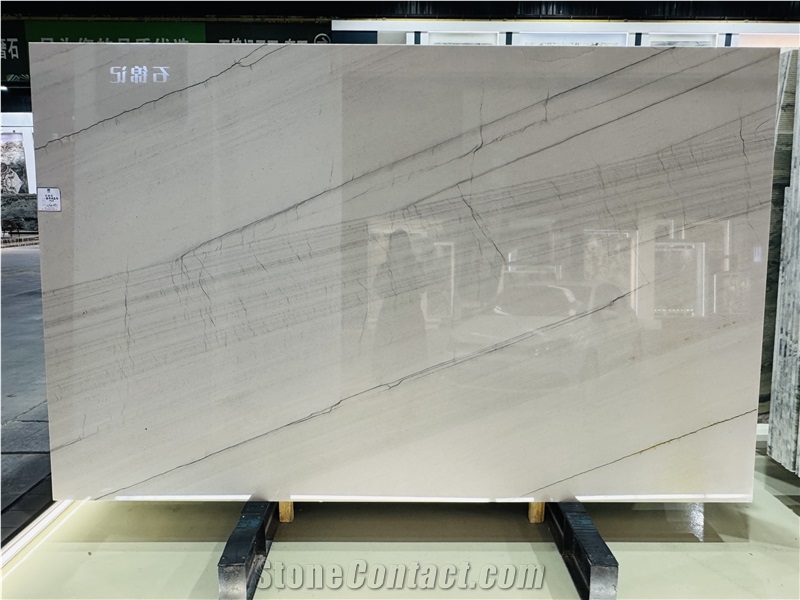 Spring Falls White Brazil Polished Quartzite Slabs